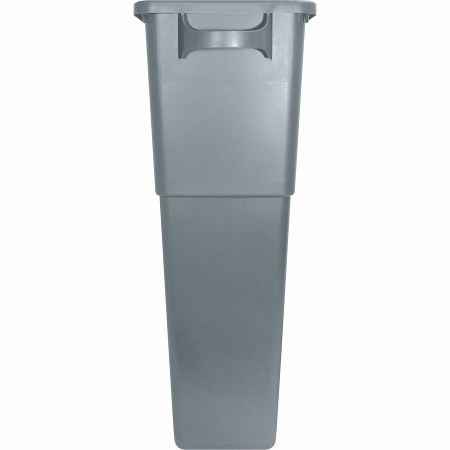 Genuine Joe 23-gallon Space-Saving Waste Container - 23 gal Capacity - Rectangular - Handle - 30" Height x 20" Width x 11" Depth - Gray - 1 Each