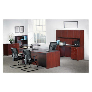 Lorell Essentials Conference Tabletop - For - Table TopLaminated Round, Mahogany Top - Contemporary Style x 41.38" Table Top Width x 41.38" Table Top Depth x 1" Table Top Thickness - Assembly Required - 1 Each