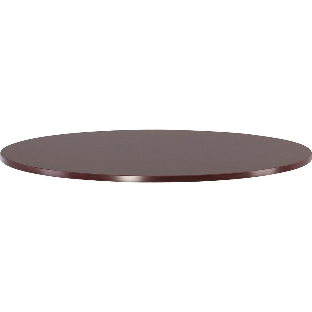 Lorell Essentials Conference Tabletop - For - Table TopLaminated Round, Mahogany Top x 47.25" Table Top Width x 47.25" Table Top Depth x 1.25" Table Top Thickness - 1" Height - Assembly Required - 1 Each