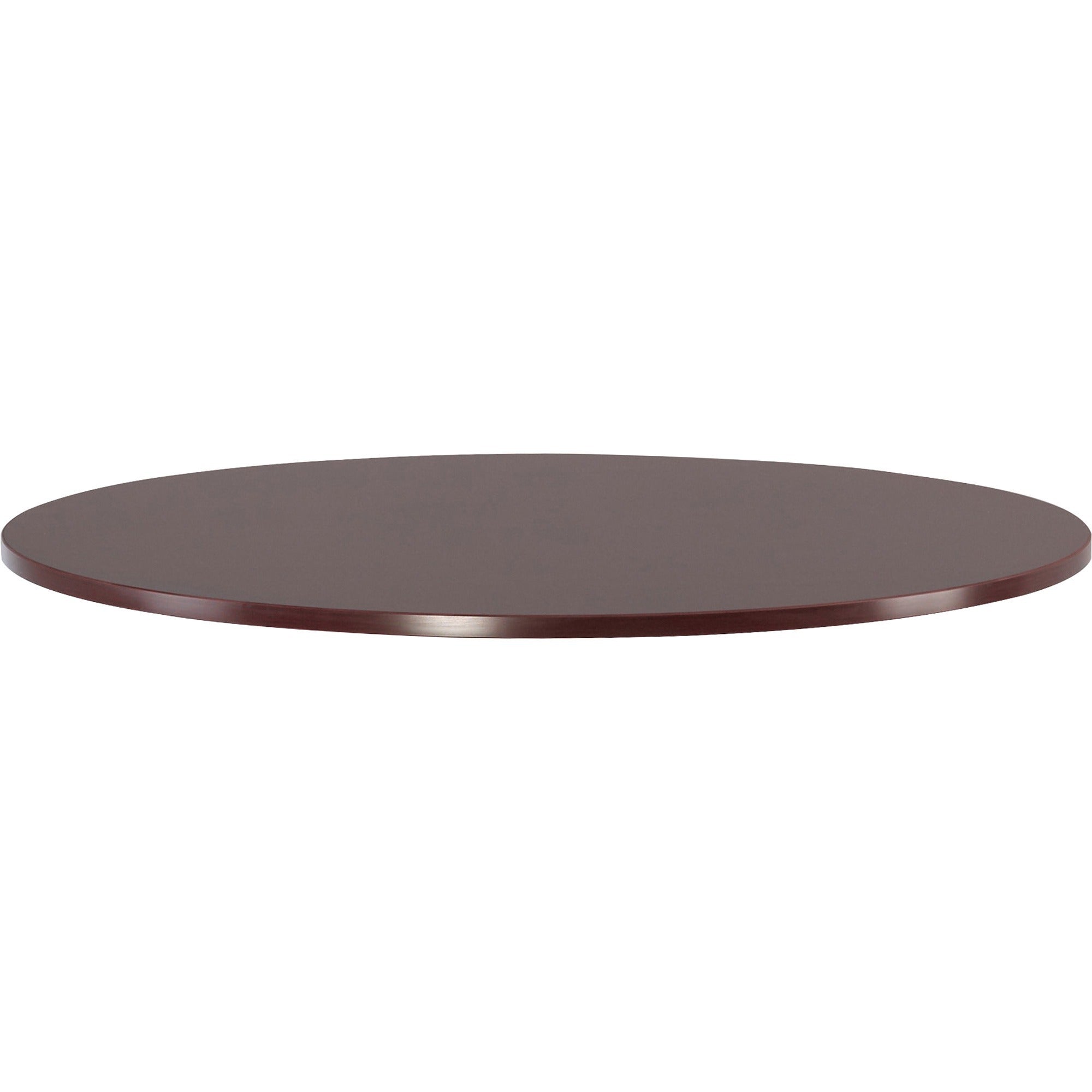 Lorell Essentials Conference Tabletop - For - Table TopLaminated Round, Mahogany Top x 47.25" Table Top Width x 47.25" Table Top Depth x 1.25" Table Top Thickness - 1" Height - Assembly Required - 1 Each