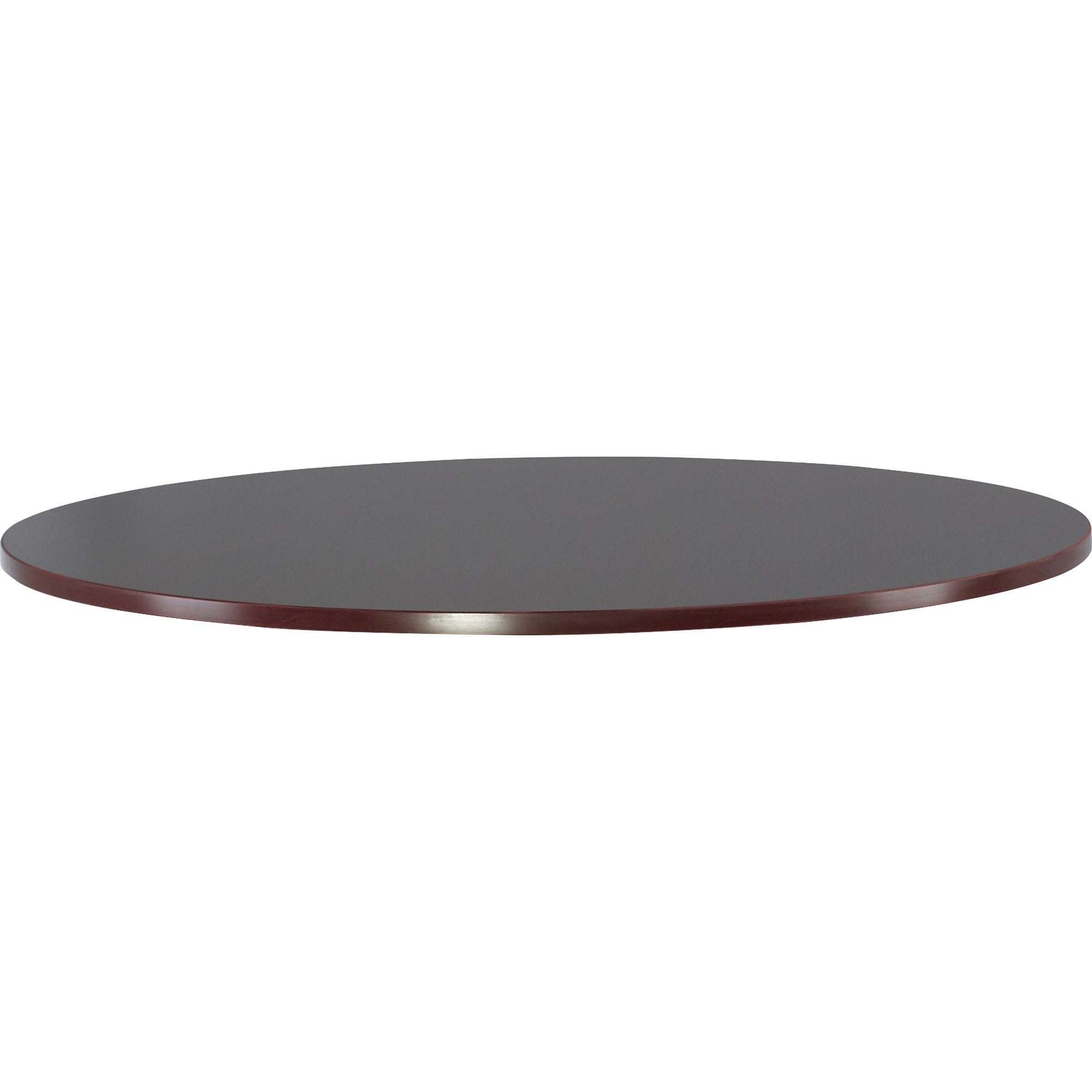 Lorell Essentials Conference Tabletop - For - Table TopLaminated Round, Mahogany Top x 47.25" Table Top Width x 47.25" Table Top Depth x 1.25" Table Top Thickness - 1" Height - Assembly Required - 1 Each - 