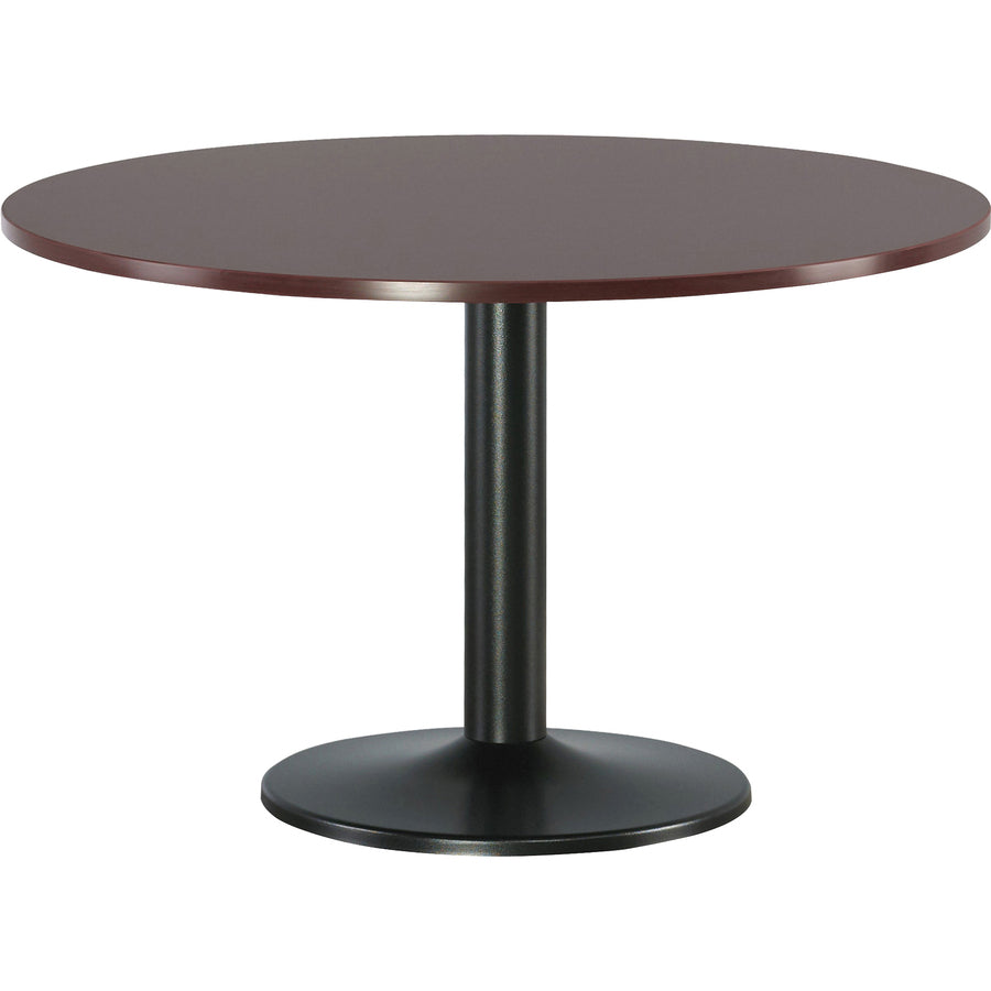 Lorell Essentials Round Conference Table Steel Base - Round Base - 28.50" Height x 23.63" Width x 23.63" Depth - Assembly Required - Black - 1 Each - 