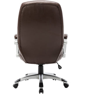 Lorell Westlake Series Executive High-Back Chair - Saddle Leather Seat - Black Polyurethane Frame - Saddle - 1 Each