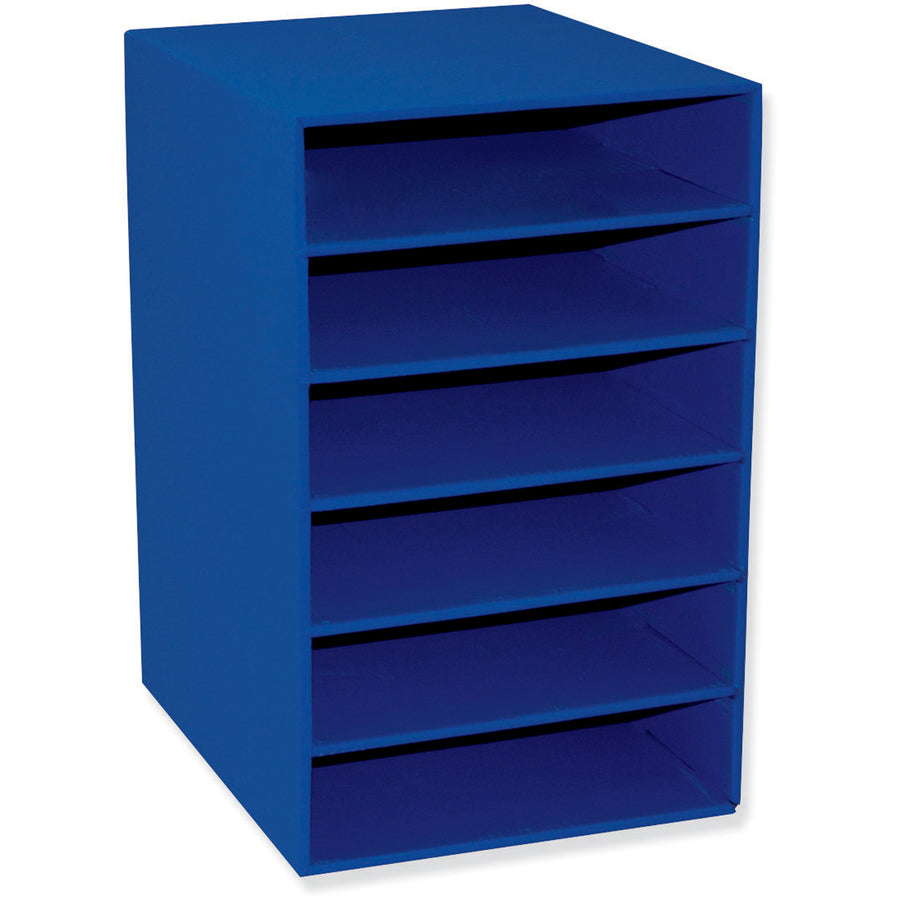 Classroom Keepers 6-Shelf Organizer - 6 Shelf(ves) - 17.8" Height x 13.5" Width x 12" Depth - 70% Recycled - Blue - 1 Each - 