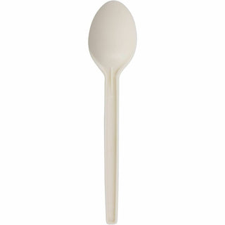 Corn Starch Cutlery, Spoon, White, 100/Pack