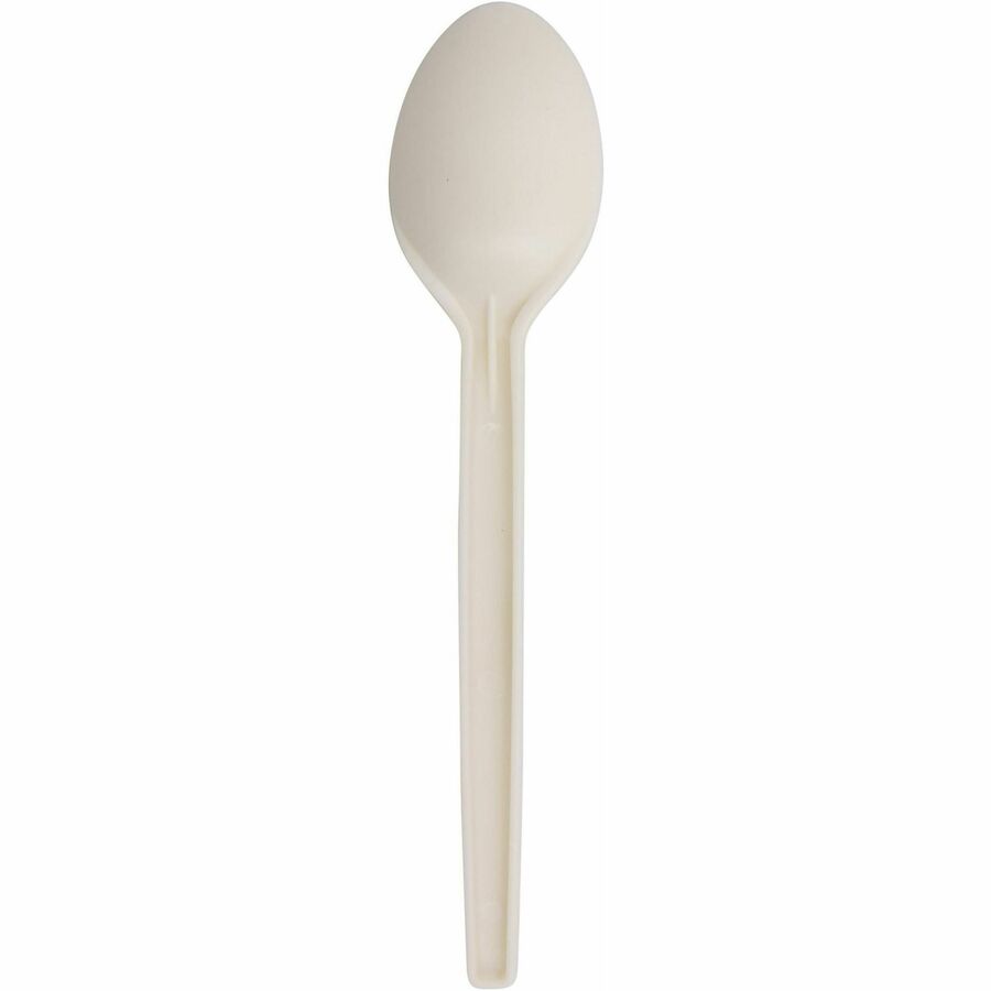 Corn Starch Cutlery, Spoon, White, 100/Pack