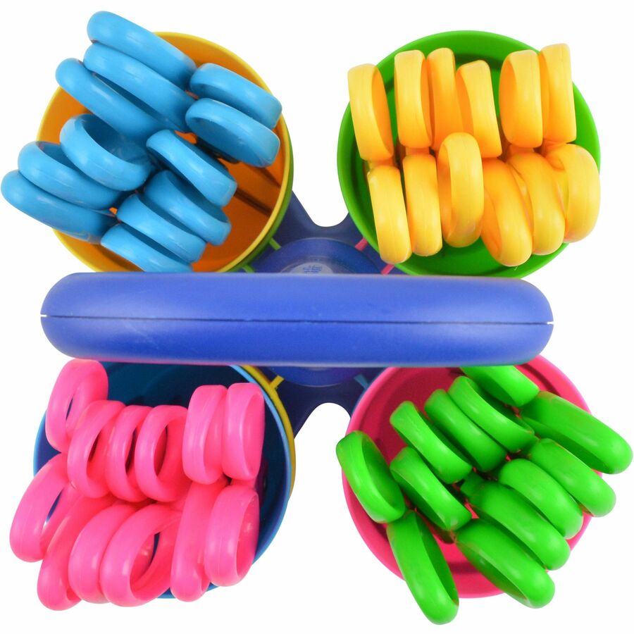 Westcott Teachers Scissors Caddy with 24 pieces of 14606 Blunt - 5" Overall Length - Left/Right - Stainless Steel - Blunted Tip - Assorted - 1 Each