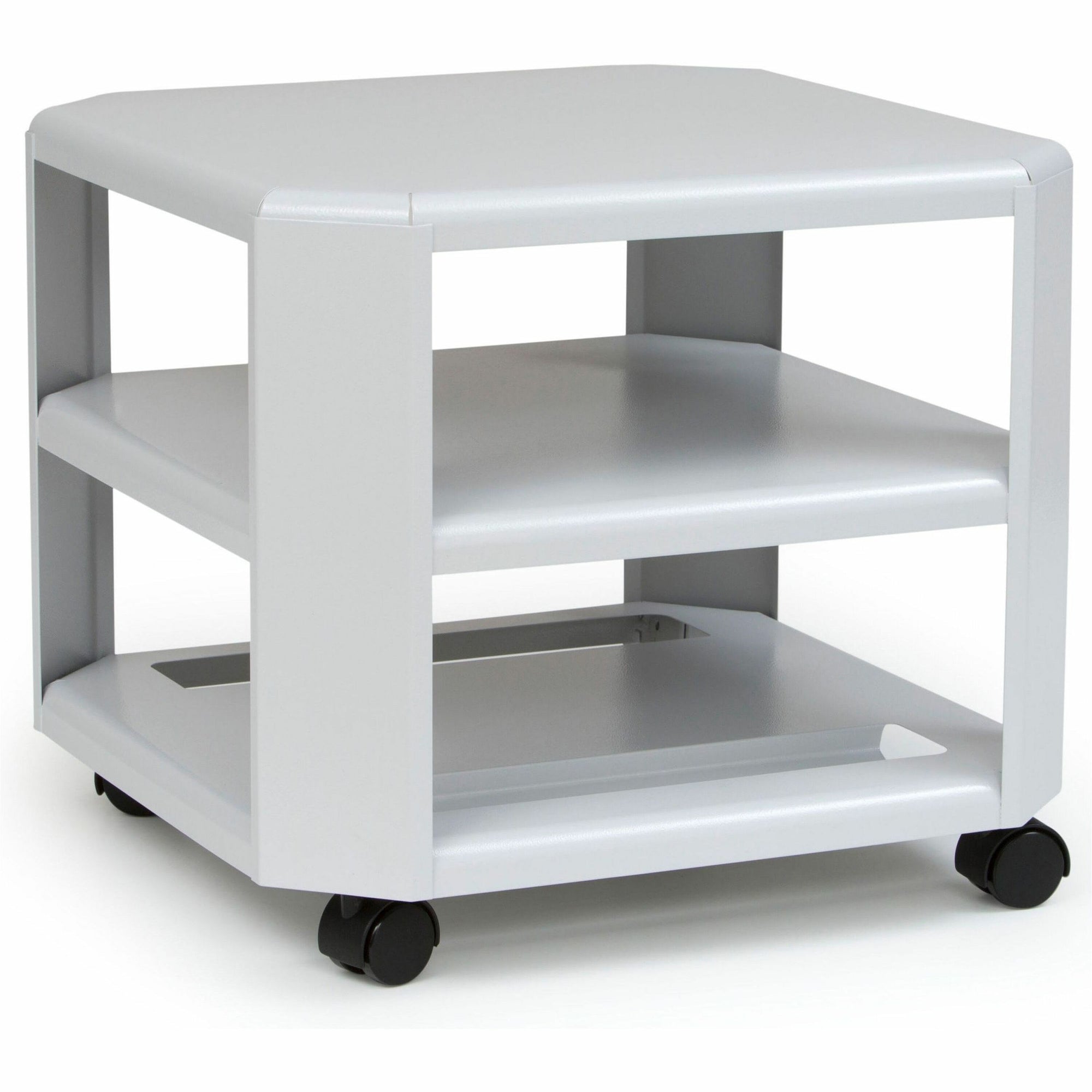 Master Mobile Printer Stand - 75 lb Load Capacity - 2 x Shelf(ves) - 8.5" Height x 18" Width x 18" Depth - Floor - Steel - Gray