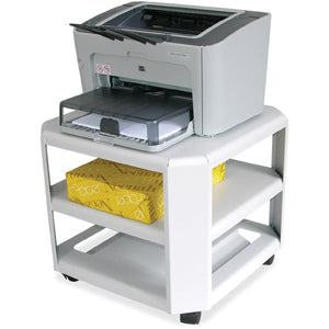 Master Mobile Printer Stand - 75 lb Load Capacity - 2 x Shelf(ves) - 8.5" Height x 18" Width x 18" Depth - Floor - Steel - Gray - 