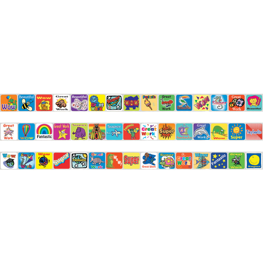 Pacon Plastic Apple Reward Stickers - 1" Height x 1" Width x 4" Length - Red - Plastic - 600 / Pack - 