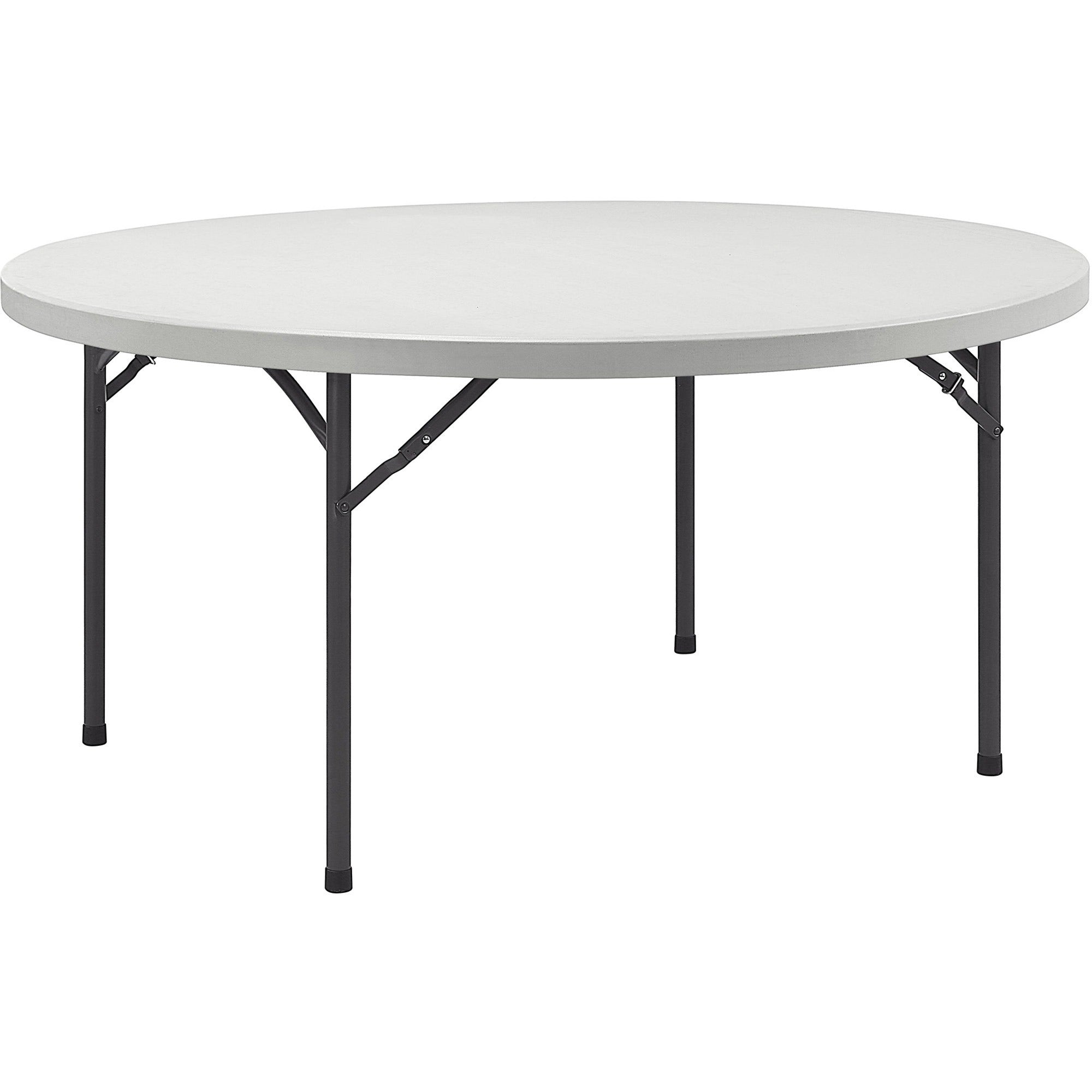 Lorell Ultra-Lite Banquet Folding Table - For - Table TopRound Top - 800 lb Capacity x 71" Table Top Diameter - 29.25" Height x 71" Width x 71" Depth - Gray, Powder Coated - 1 Each - 