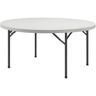 Lorell Ultra-Lite Banquet Folding Table - For - Table TopRound Top - 600 lb Capacity x 48" Table Top Diameter - 29.25" Height x 48" Width x 48" Depth - Gray, Powder Coated - 1 Each