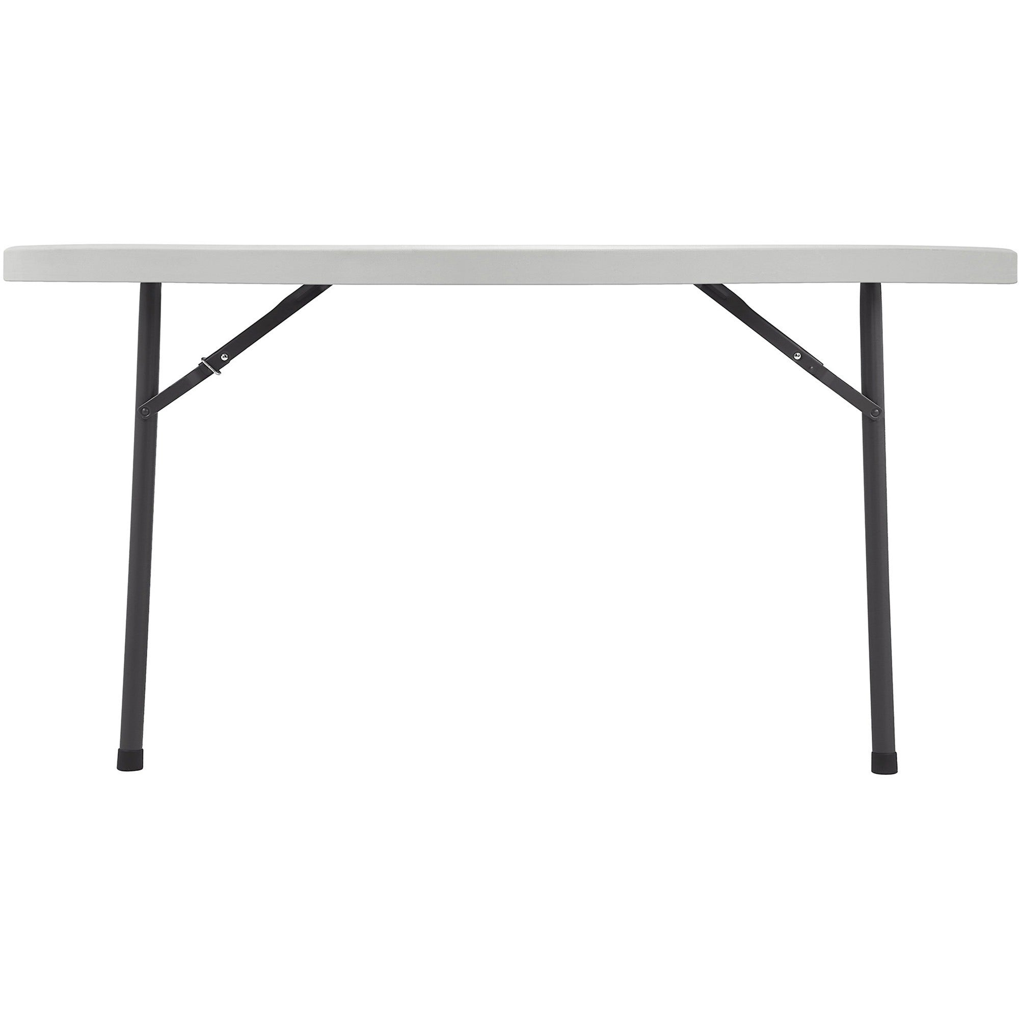 Lorell Ultra-Lite Banquet Folding Table - For - Table TopRound Top - 600 lb Capacity x 48" Table Top Diameter - 29.25" Height x 48" Width x 48" Depth - Gray, Powder Coated - 1 Each - 