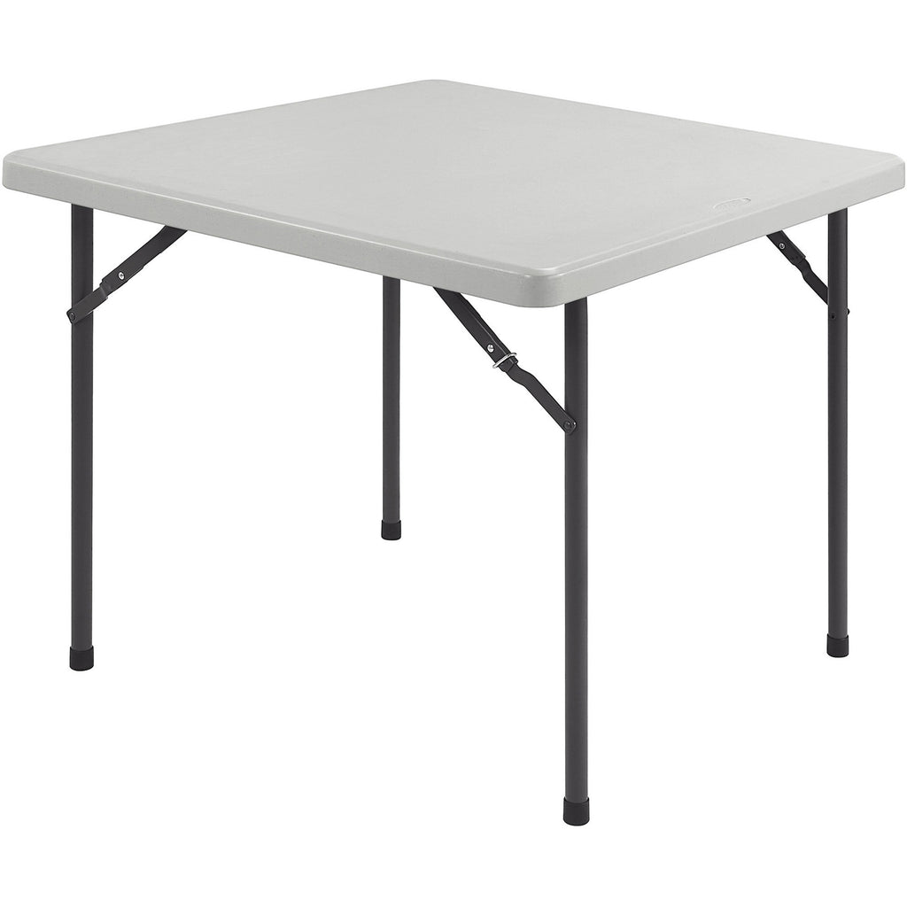 Lorell Ultra-Lite Banquet Folding Table - For - Table TopSquare Top - 600 lb Capacity - 29" Height x 36" Width x 36" Depth - Gray, Powder Coated - 1 Each