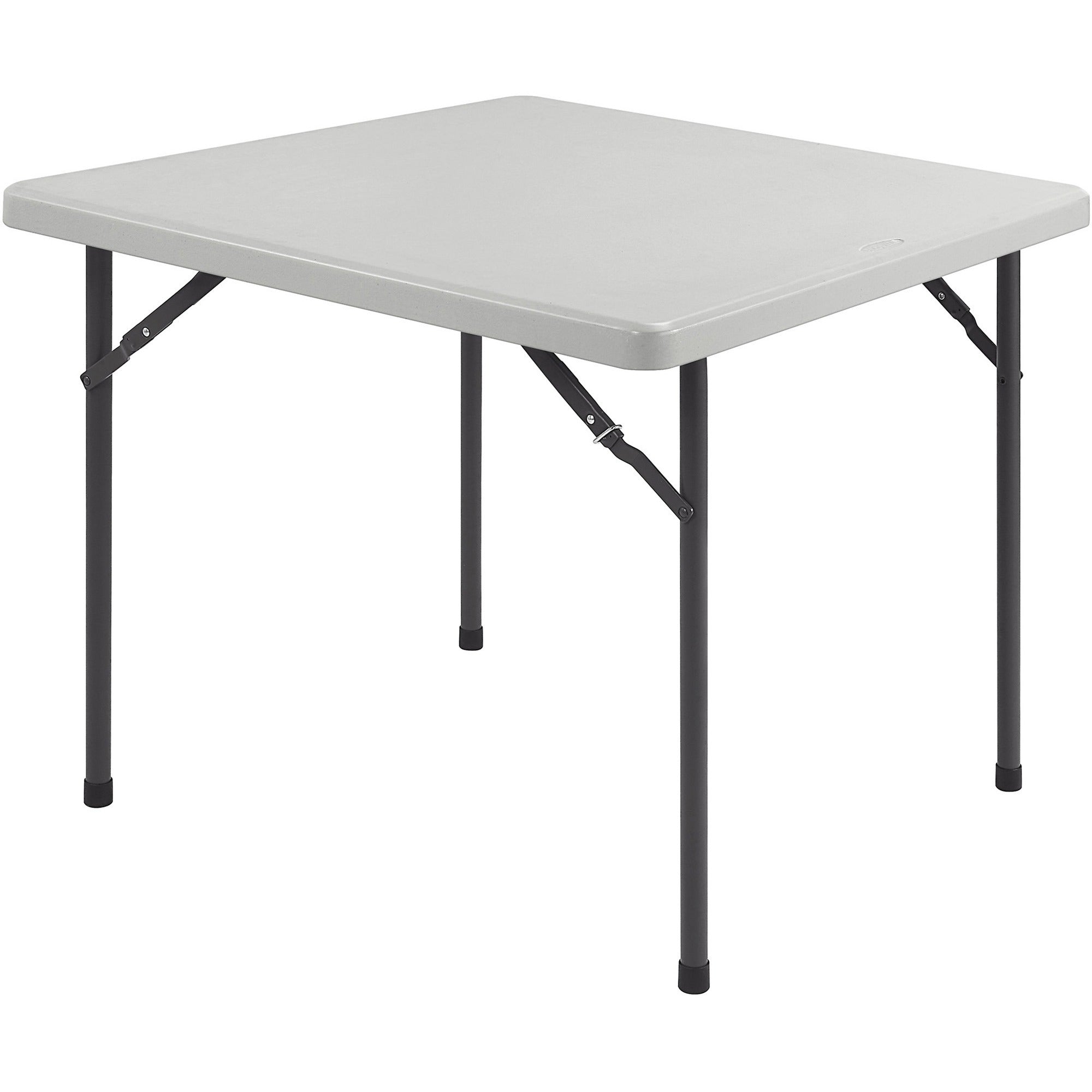 Lorell Ultra-Lite Banquet Folding Table - For - Table TopSquare Top - 600 lb Capacity - 29" Height x 36" Width x 36" Depth - Gray, Powder Coated - 1 Each