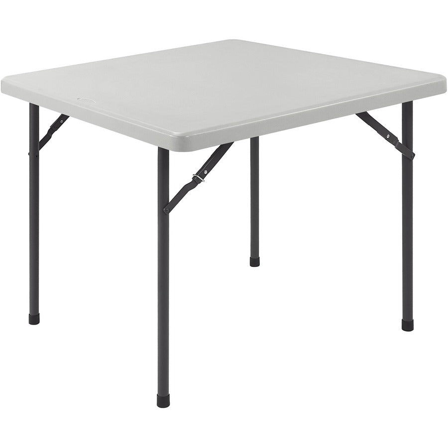 Lorell Ultra-Lite Banquet Folding Table - For - Table TopSquare Top - 600 lb Capacity - 29" Height x 36" Width x 36" Depth - Gray, Powder Coated - 1 Each