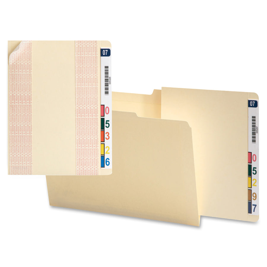 Smead Self-Adhesive End Tab Converters - 3.25" Width x 9.25" Length - Manila Divider - Recycled - 200 / Box - 