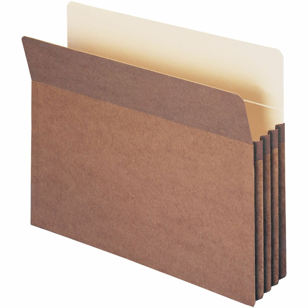 Recycled Top Tab File Pockets, 3.5" Expansion, Letter Size, Redrope, 25/Box