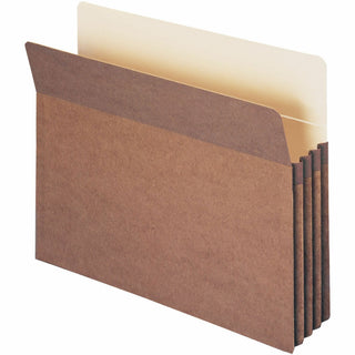 Recycled Top Tab File Pockets, 3.5" Expansion, Letter Size, Redrope, 25/Box