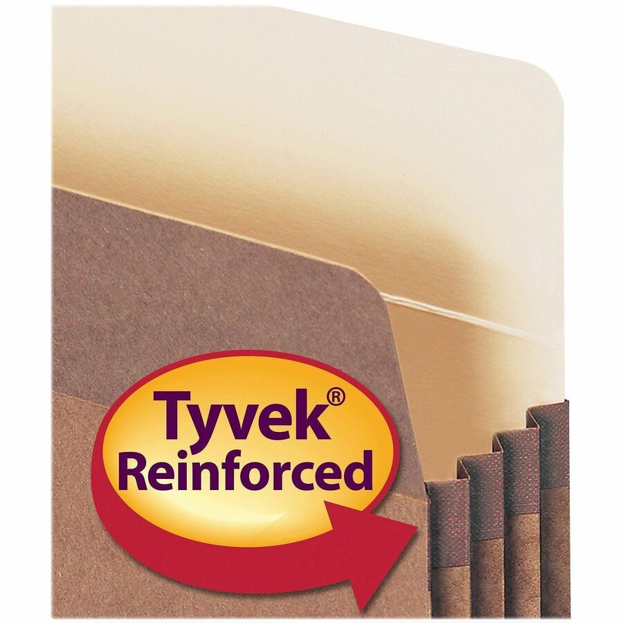 Recycled Top Tab File Pockets, 3.5" Expansion, Letter Size, Redrope, 25/Box