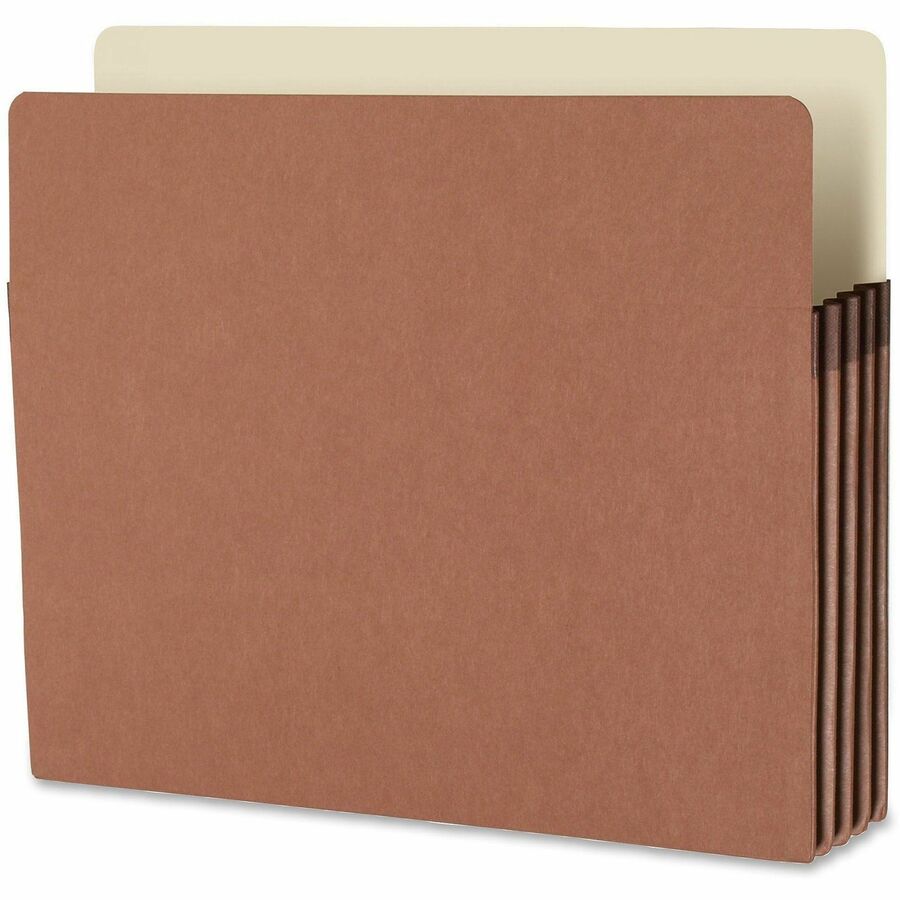 Recycled Top Tab File Pockets, 3.5" Expansion, Letter Size, Redrope, 25/Box