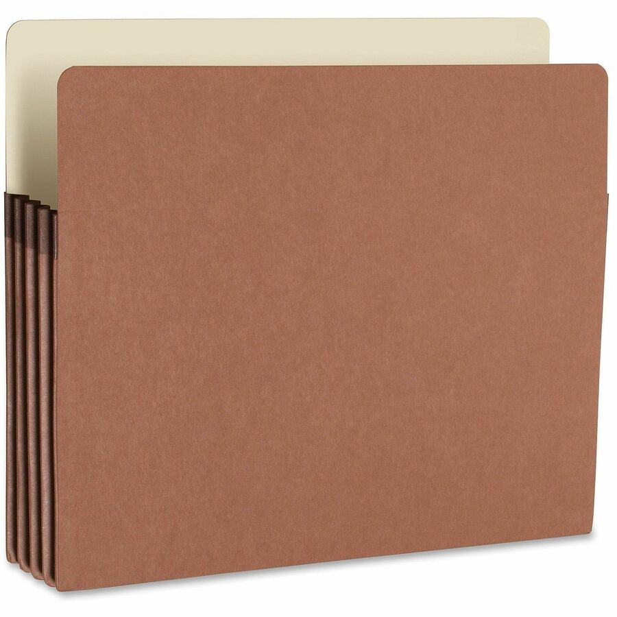 Recycled Top Tab File Pockets, 3.5" Expansion, Letter Size, Redrope, 25/Box