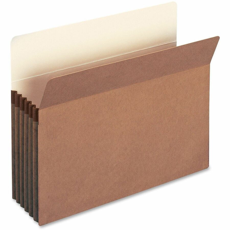 Recycled Top Tab File Pockets, 5.25" Expansion, Letter Size, Redrope, 10/Box