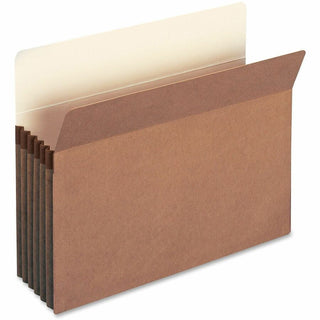 Recycled Top Tab File Pockets, 5.25" Expansion, Letter Size, Redrope, 10/Box