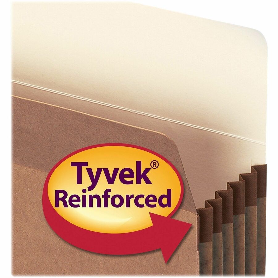 Recycled Top Tab File Pockets, 5.25" Expansion, Letter Size, Redrope, 10/Box