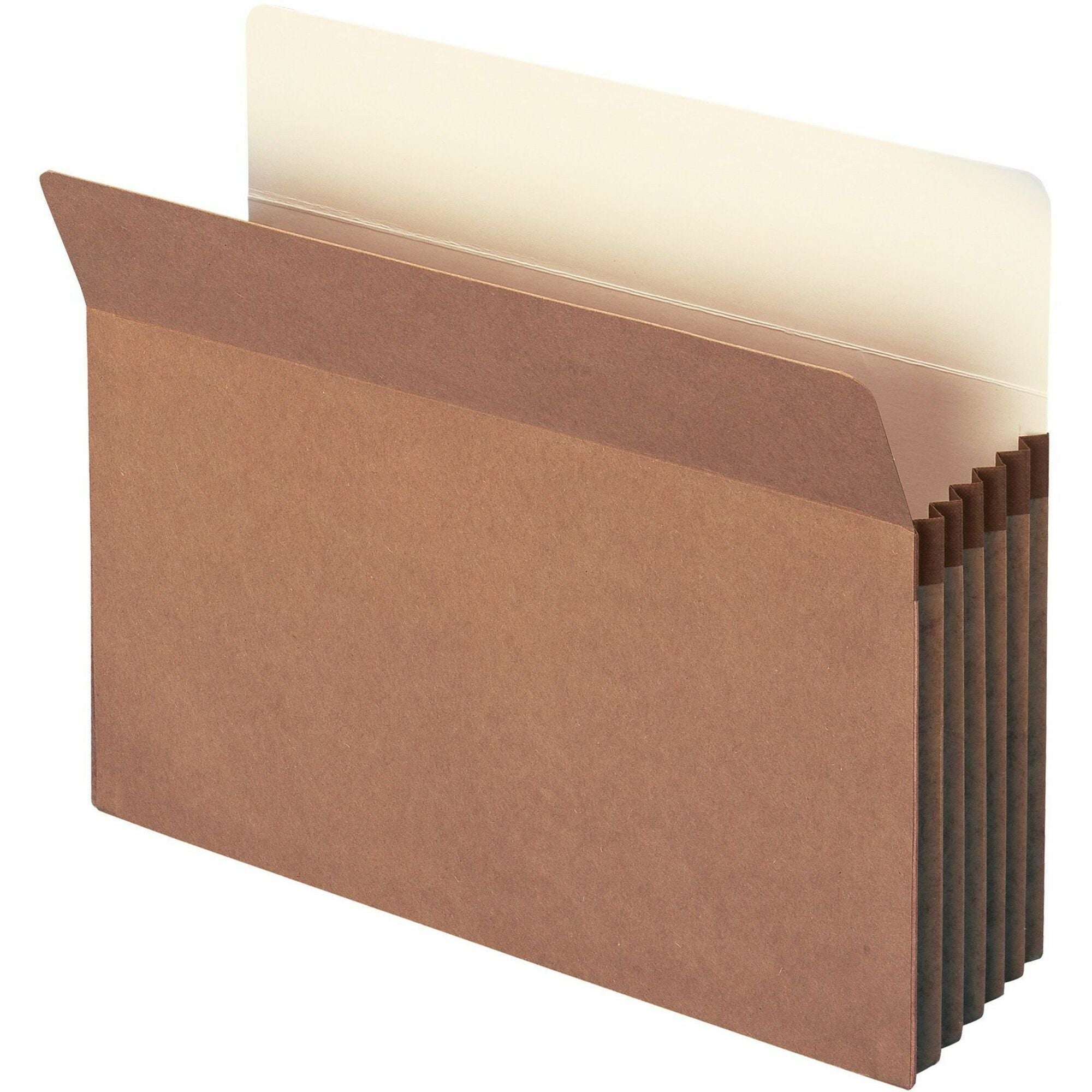 Recycled Top Tab File Pockets, 5.25" Expansion, Letter Size, Redrope, 10/Box