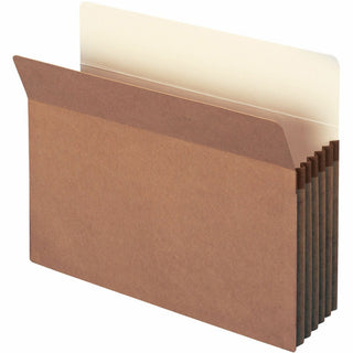 Recycled Top Tab File Pockets, 5.25" Expansion, Letter Size, Redrope, 10/Box