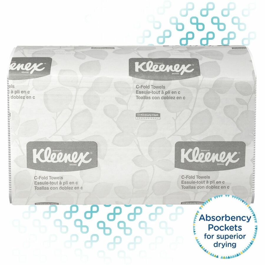 C-Fold Paper Towels for Business, Absorbency Pockets, 1-Ply, 10.13 x 13.15, White, 150/Pack, 16 Packs/Carton