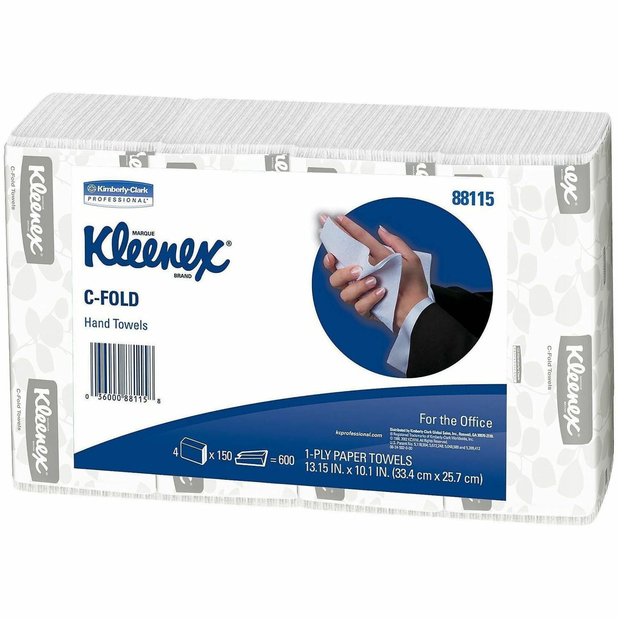 C-Fold Paper Towels for Business, Absorbency Pockets, 1-Ply, 10.13 x 13.15, White, 150/Pack, 16 Packs/Carton