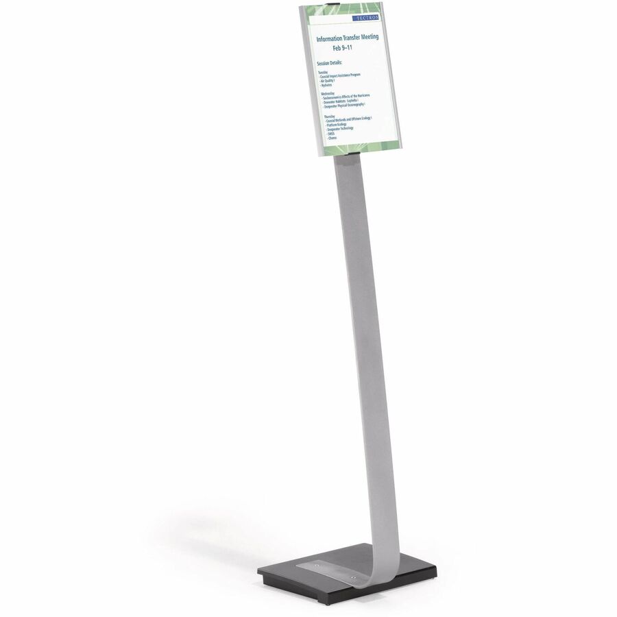 Info Sign Duo Floor Stand, Letter-Size Inserts, 15 x 46.5, Clear
