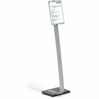 Info Sign Duo Floor Stand, Letter-Size Inserts, 15 x 46.5, Clear