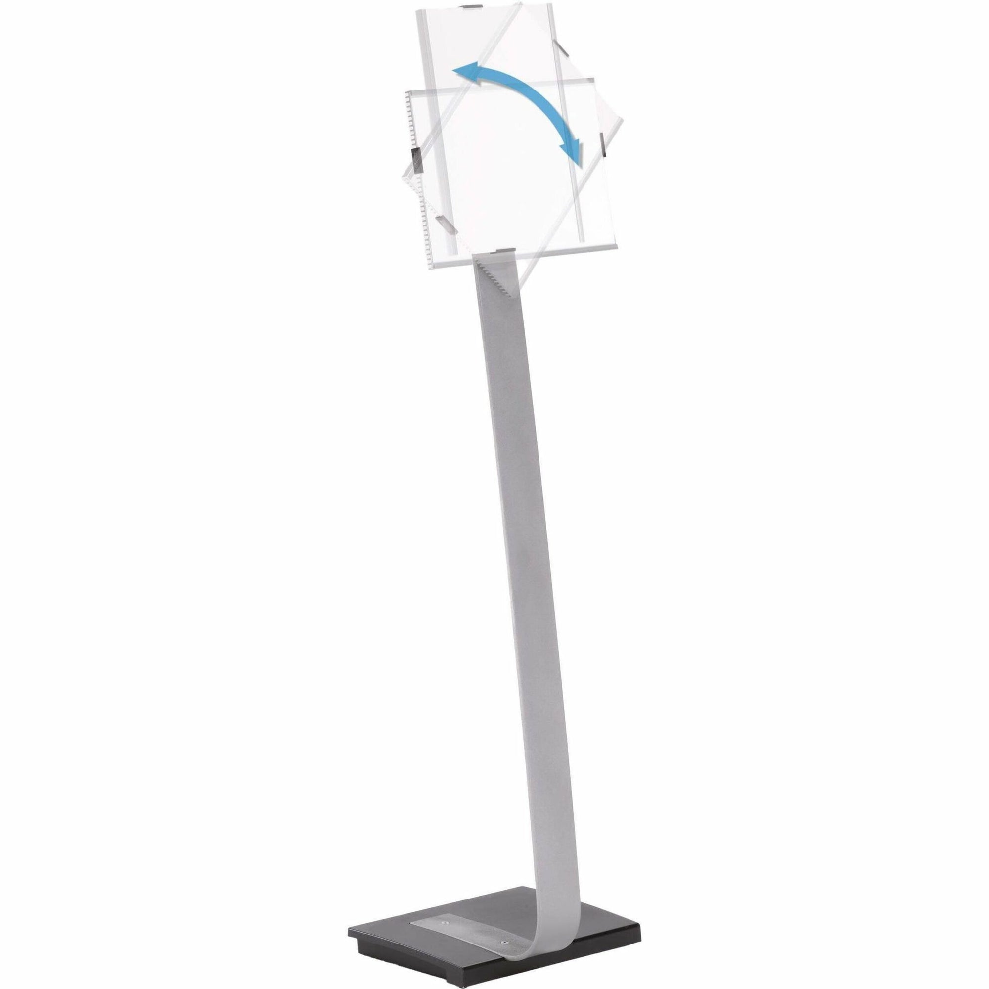 Info Sign Duo Floor Stand, Letter-Size Inserts, 15 x 46.5, Clear