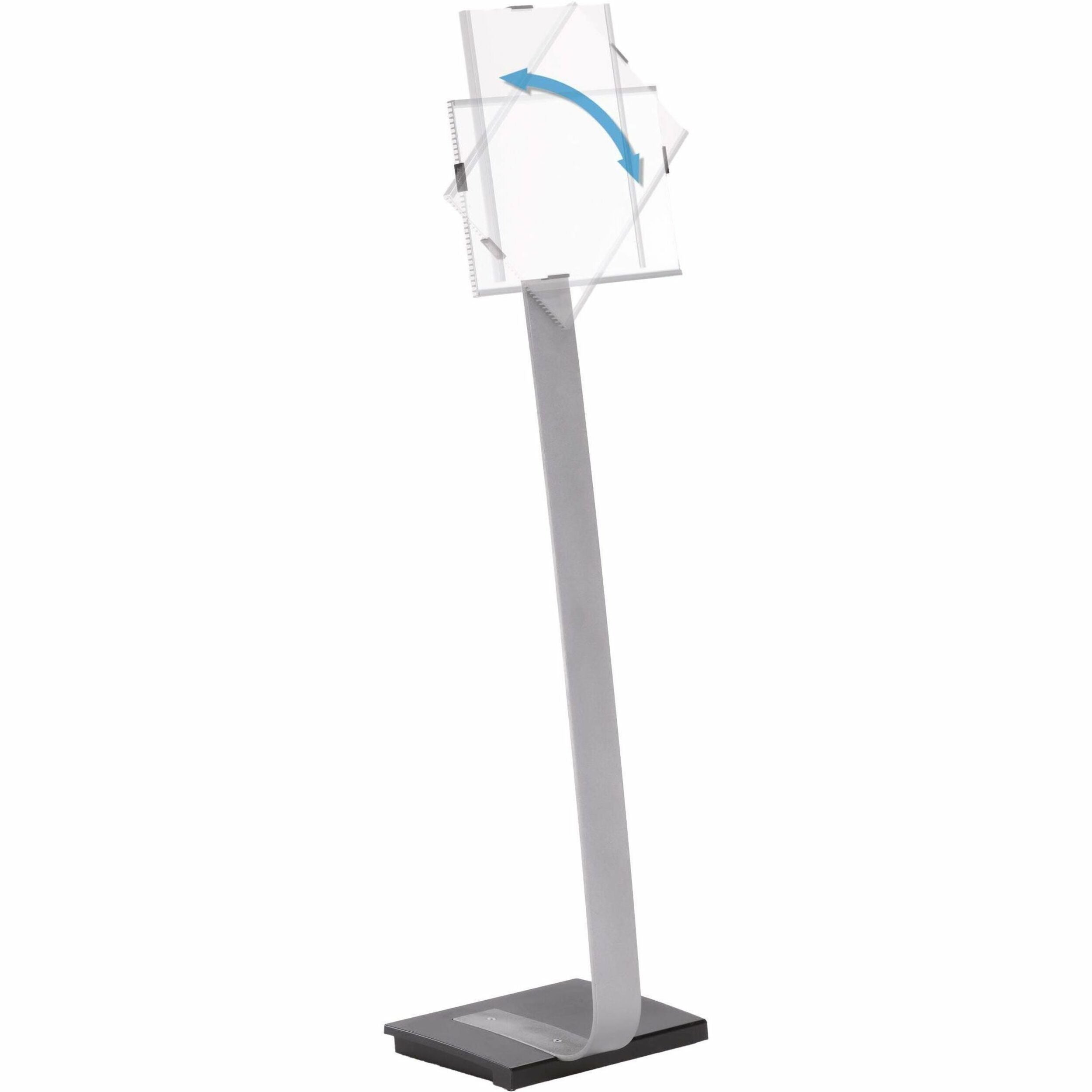 Info Sign Duo Floor Stand, Letter-Size Inserts, 15 x 46.5, Clear