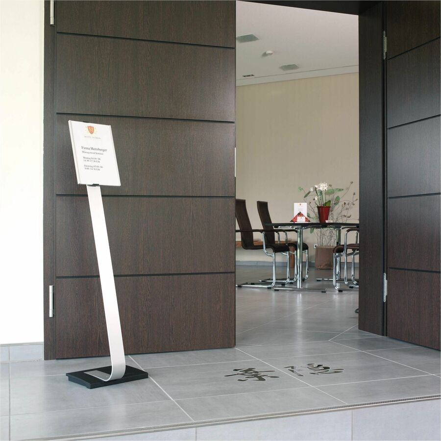 Info Sign Duo Floor Stand, Letter-Size Inserts, 15 x 46.5, Clear