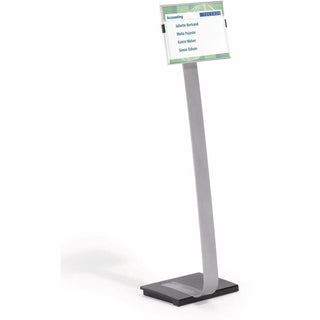 Info Sign Duo Floor Stand, Letter-Size Inserts, 15 x 46.5, Clear