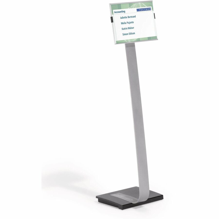 Info Sign Duo Floor Stand, Letter-Size Inserts, 15 x 46.5, Clear