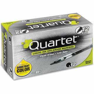 Quartet EnduraGlide Dry-Erase Markers, Fine Tip, Black, 12 Pack - Fine Tip , Black, 12 Pack