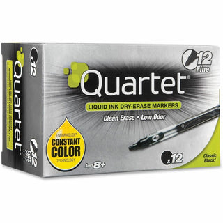 Quartet EnduraGlide Dry-Erase Markers, Fine Tip, Black, 12 Pack - Fine Tip , Black, 12 Pack