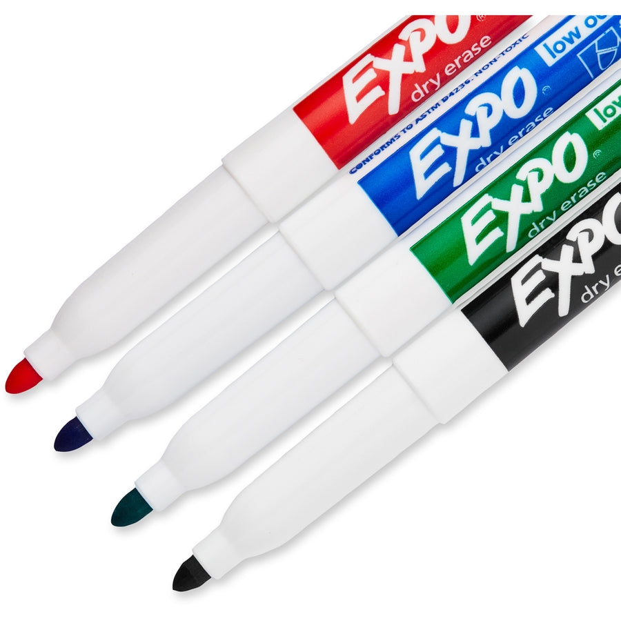 Expo Low-Odor Dry-erase Markers - Fine Marker Point - Assorted - 4 / Set - 