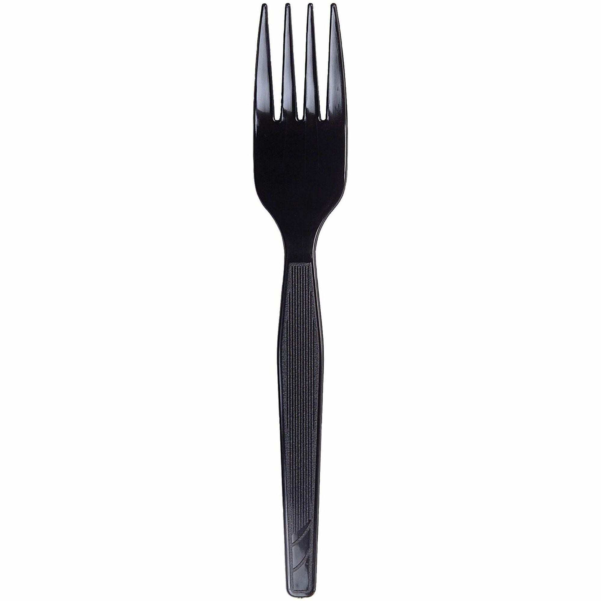 Dixie - Plastic Tableware, Heavy Mediumweight Forks, Black, 100/Box, Sold as 1 BX - 1