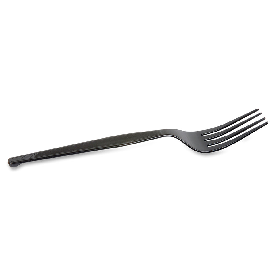 Dixie - Plastic Tableware, Heavy Mediumweight Forks, Black, 100/Box, Sold as 1 BX - 3