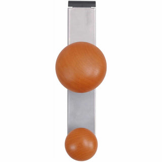 Cubicle Garment Peg, 2-Hook, 1.2 x 1.38 x 7.9, Wood, Metallic Gray, 1.5 lb Capacity