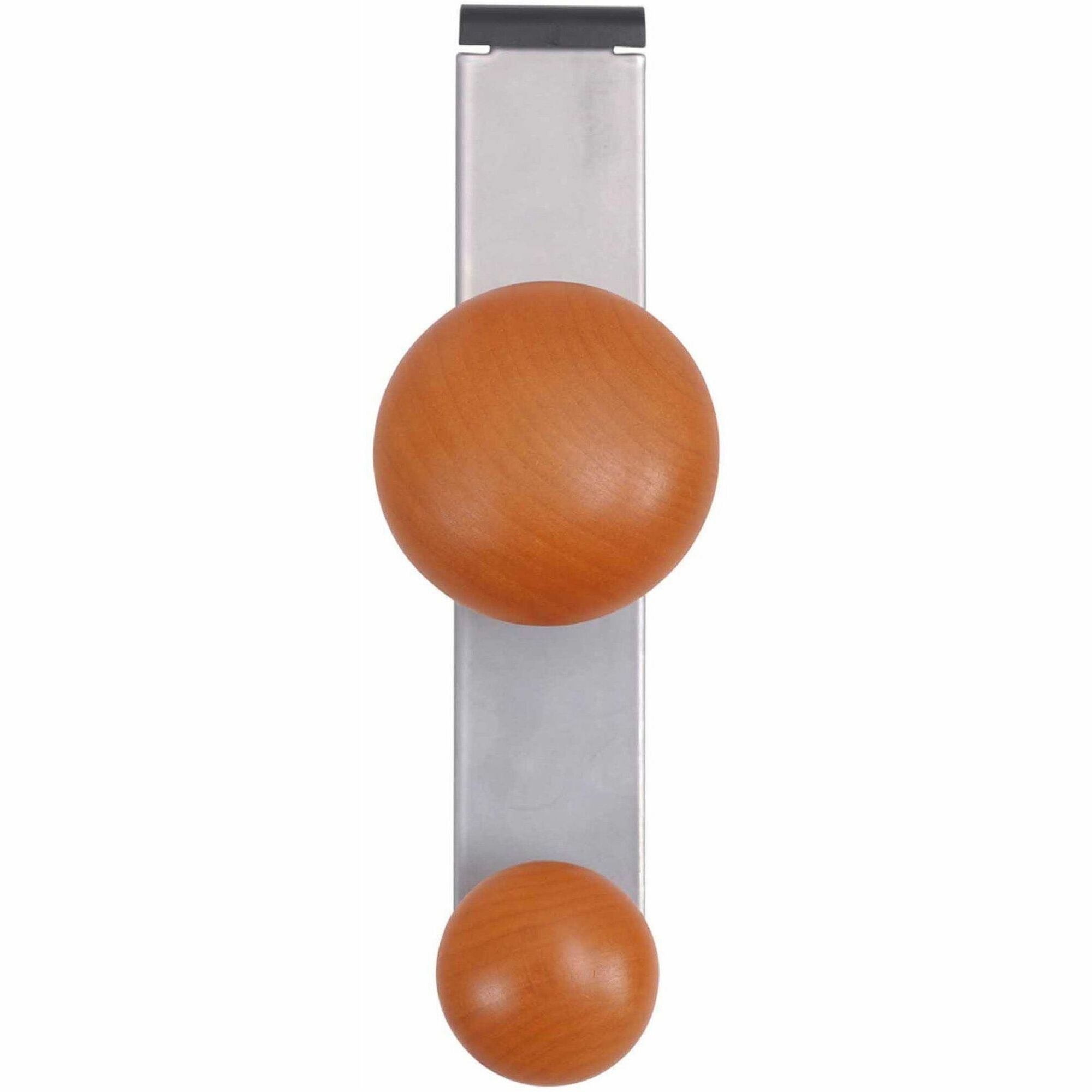 Cubicle Garment Peg, 2-Hook, 1.2 x 1.38 x 7.9, Wood, Metallic Gray, 1.5 lb Capacity