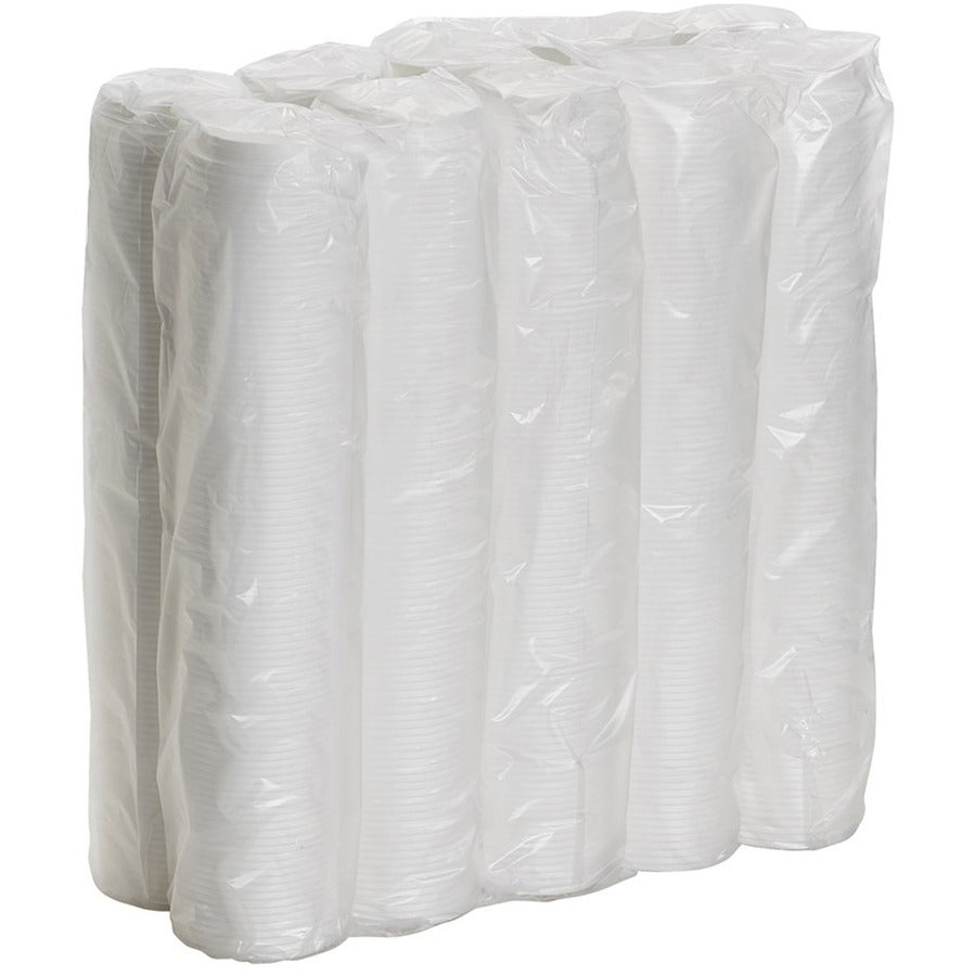 Dixie Large Reclosable Hot Cup Lids by GP Pro - Round - Plastic - 100 / Pack - White - 