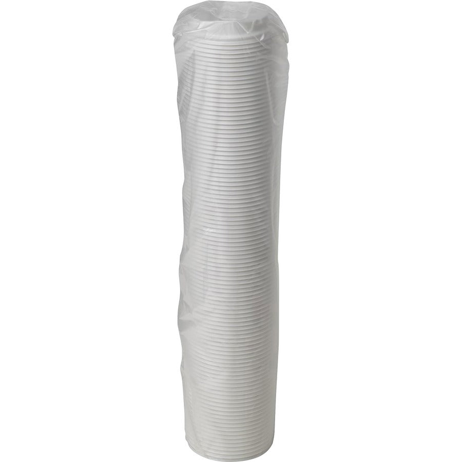 Dixie Large Reclosable Hot Cup Lids by GP Pro - Round - Plastic - 100 / Pack - White - 