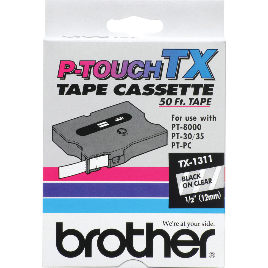 brother-tx-series-laminated-tape-cartridge-1-2-width-direct-thermal-clear-1-each_brttx1311 - 2